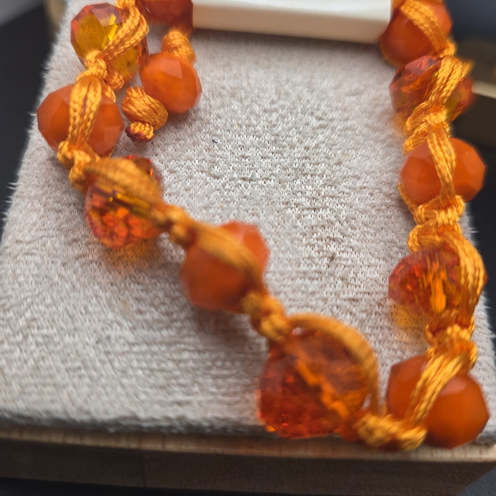 Orange Beaded Women's Bracelet (774) - Picture 2 of 3